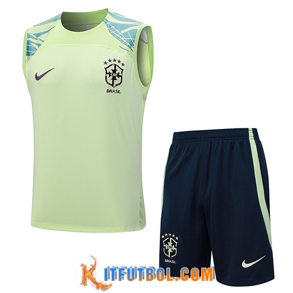 Camiseta Entrenamiento sin mangas + Cortos Bresil Verde 2023/2024