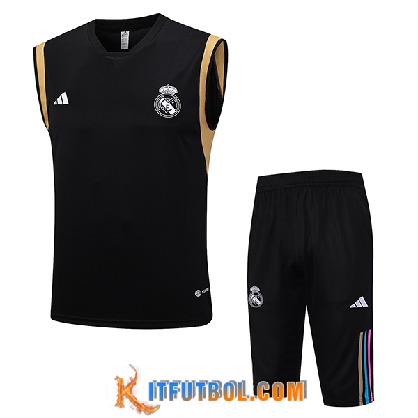 Camiseta Entrenamiento sin mangas + Cortos Real Madrid Negro 2023/2024 -02