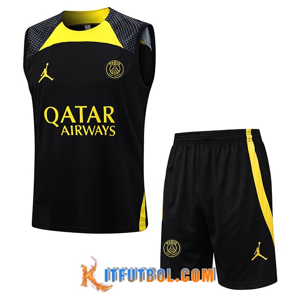Camiseta Entrenamiento sin mangas + Cortos PSG Negro 2023/2024