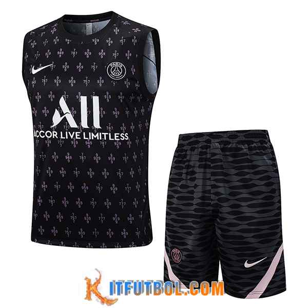 Camiseta Entrenamiento sin mangas + Cortos PSG Negro 2023/2024 -02