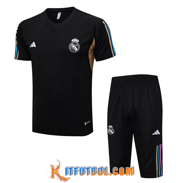 Camiseta Entrenamiento + Cortos Real Madrid Negro 2023/2024 -03