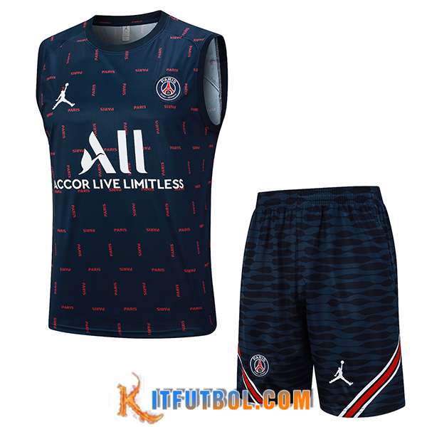 Camiseta Entrenamiento sin mangas + Cortos PSG Azul marino 2023/2024 -03