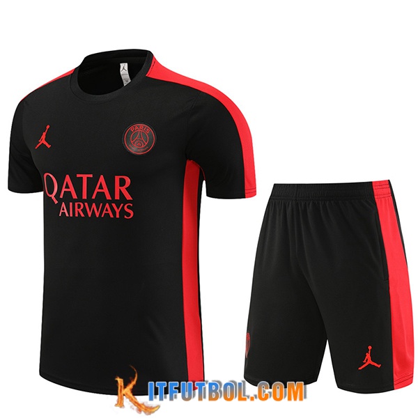 Camiseta Entrenamiento + Cortos Jordan PSG Negro 2023/2024