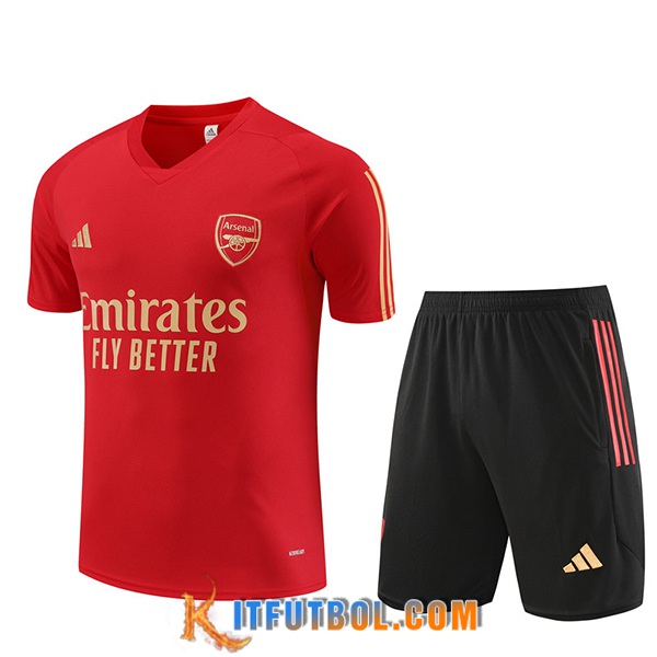 Camiseta Entrenamiento + Cortos Arsenal Rojo 2023/2024 -03