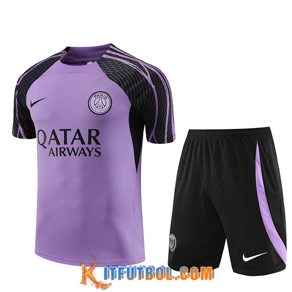 Camiseta Entrenamiento + Cortos PSG Violeta 2023/2024