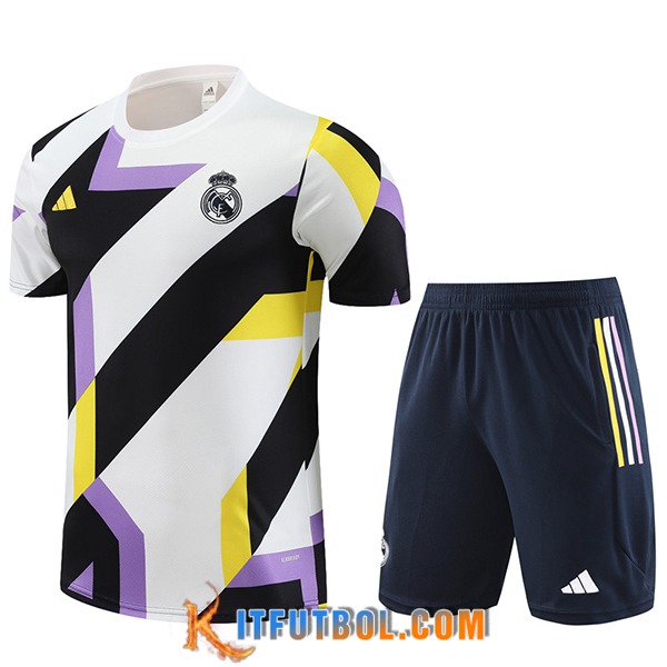 Camiseta Entrenamiento + Cortos Real Madrid Negro/Blanco 2023/2024