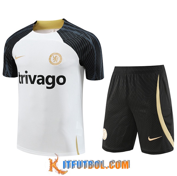 Camiseta Entrenamiento + Cortos FC Chelsea Blanco 2023/2024 -03
