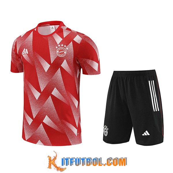 Camiseta Entrenamiento + Cortos Bayern Munich Rojo 2023/2024 -02