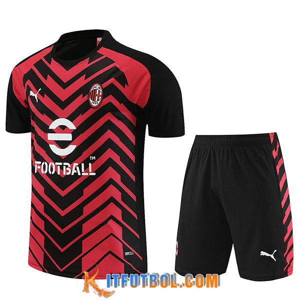 Camiseta Entrenamiento + Cortos AC Milan Rojo/Negro 2023/2024