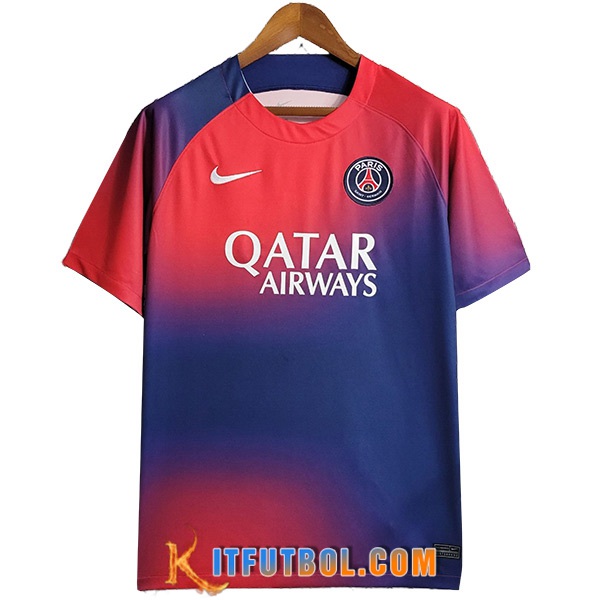 Camiseta Entrenamiento PSG Rojo/Azul 2023/2024 -02