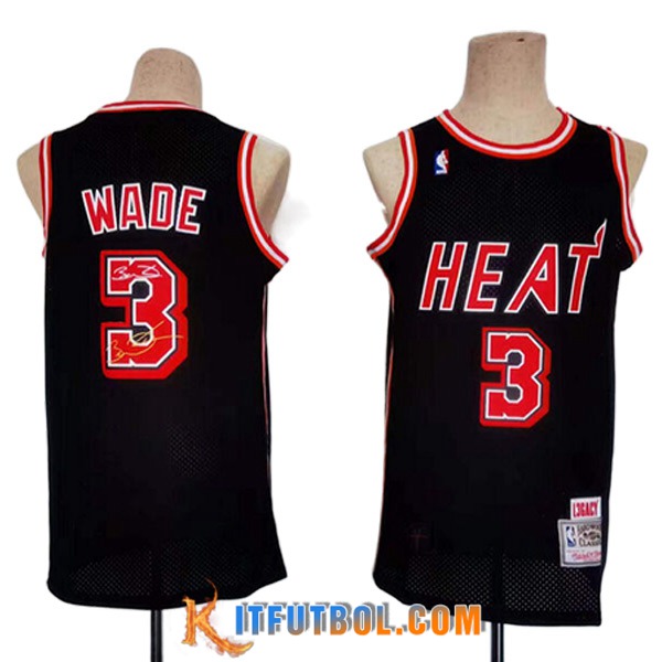 Camisetas Miami Heat (WADE #3) 2023/24 Negro -06