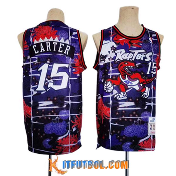 Camisetas Toronto Raptors (CARTER #15) 2023/24 Violeta/Rojo/Negro