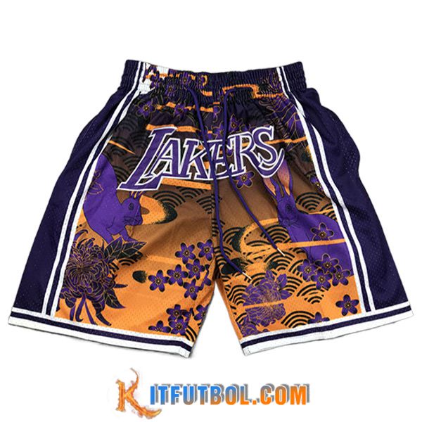 Cortos NBA Los Angeles Lakers 2023/24 Amarillo/Violeta