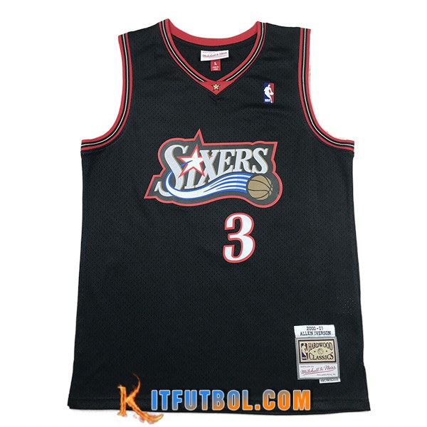 Camisetas Philadelphia 76ers (IVERSON #3) 2023/24 Negro -02