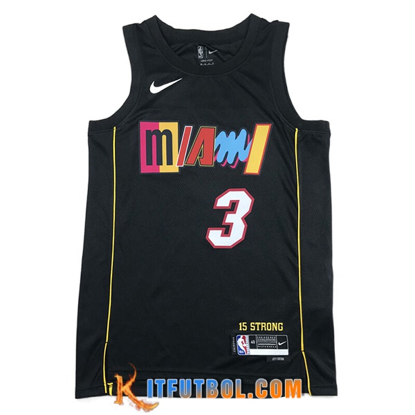 Camisetas Miami Heat (WADE #3) 2023/24 Negro -05