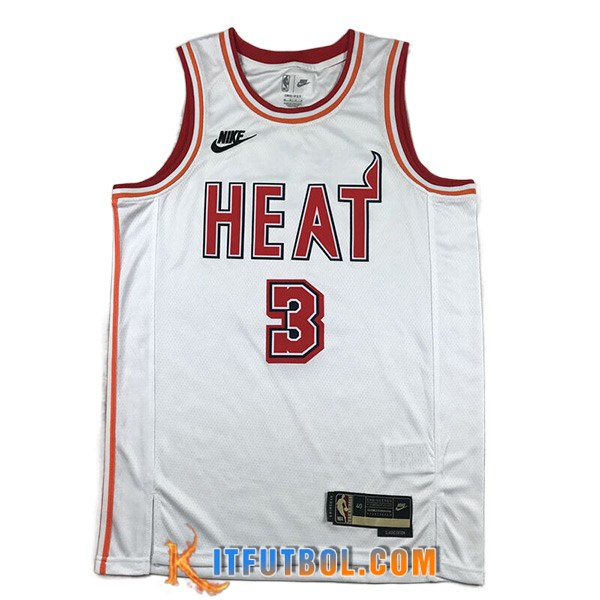 Camisetas Miami Heat (WADE #3) 2023/24 Blanco -04