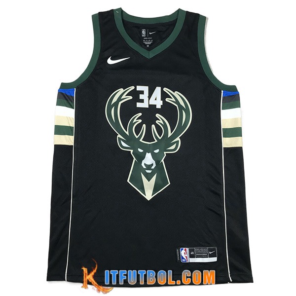 Camisetas Milwaukee Bucks (ANTETOKOUNMPO #34) 2023/24 Negro -03