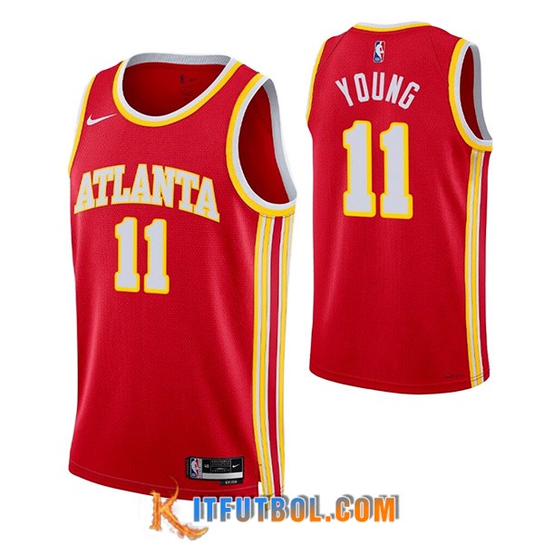 Camisetas Atlanta Hawks (YOUNG #11) 2023/24 Rojo -02