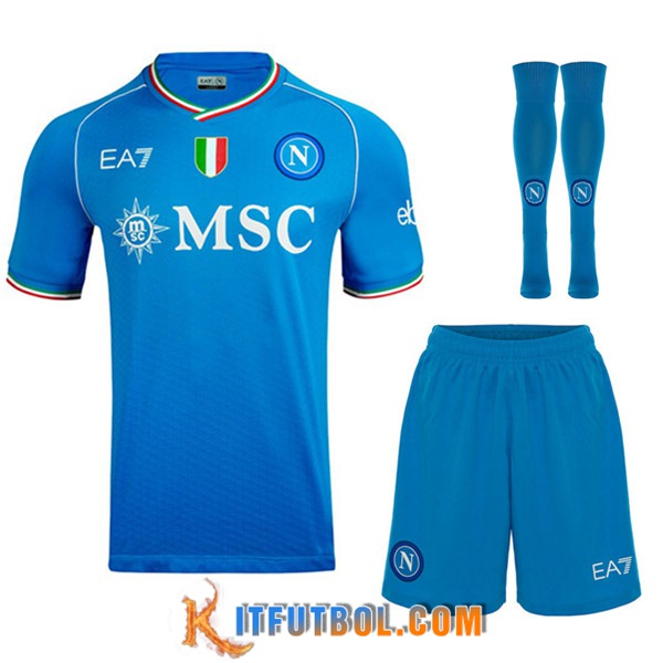 Camisetas Futbol SSC Napoli Primera (Cortos + Calcetines) 2023/2024