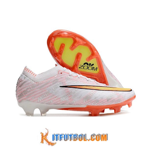 Nike Botas De Fútbo Air Zoom Mercurial Vapor 15 Elite Xxv FG Blanco/Naranja -03
