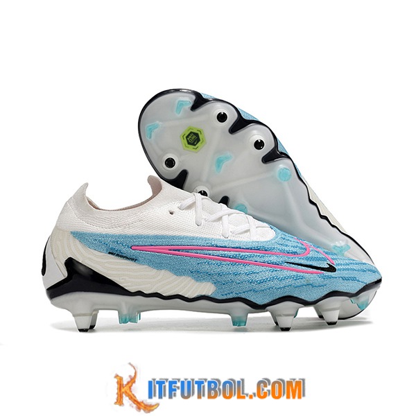 Nike Botas De Fútbol Phantom GX Elite Link PRO SG Anti Clog Blanco/Azul