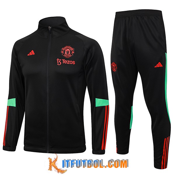 Chandal Equipos De Futbol - Chaqueta Manchester United Negro 2023/2024