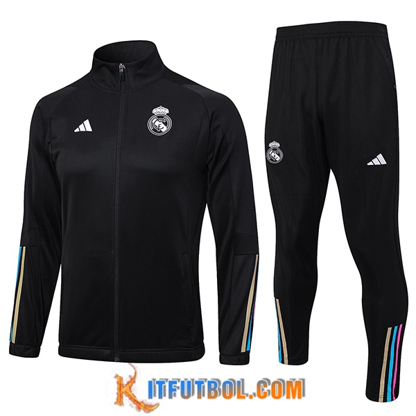 Chandal Equipos De Futbol - Chaqueta Real Madrid Negro 2023/2024