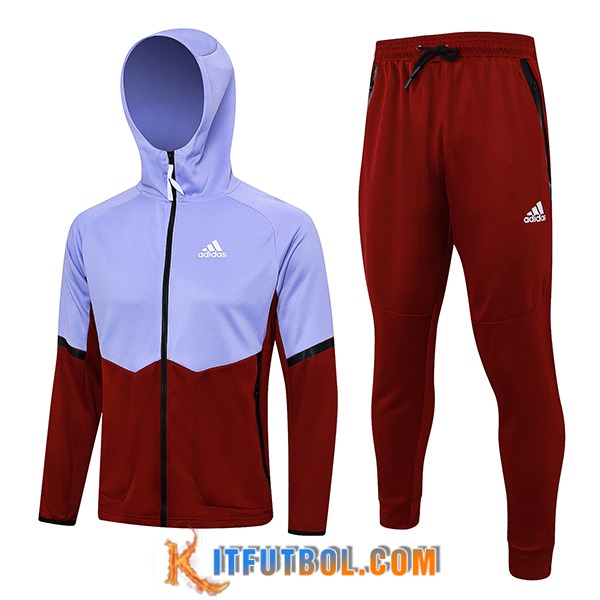 Chaqueta Con Capucha Chandal Rompevientos Adidas Violeta/Rojo 2023/2024