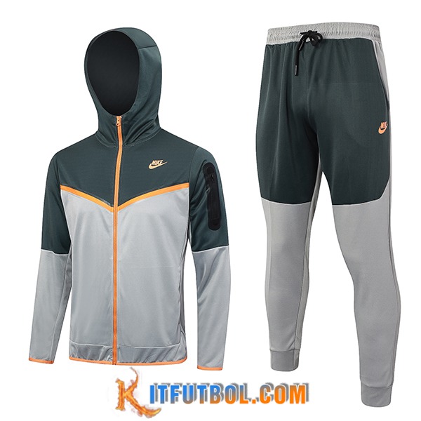 Chaqueta Con Capucha Chandal Rompevientos Nike Gris Claro 2023/2024 -02