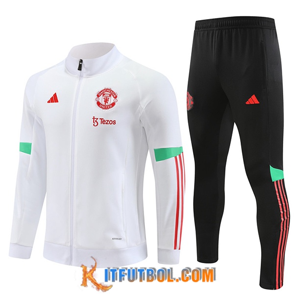 Chandal Equipos De Futbol - Chaqueta Manchester United Blanco 2023/2024 -02