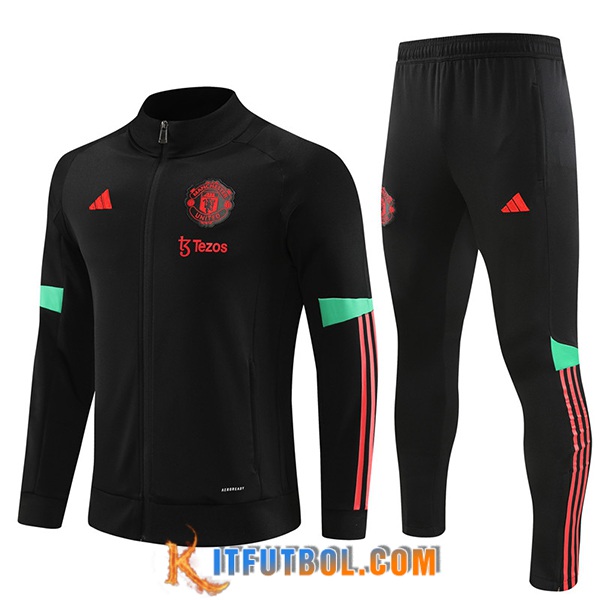 Chandal Equipos De Futbol - Chaqueta Manchester United Negro 2023/2024 -02