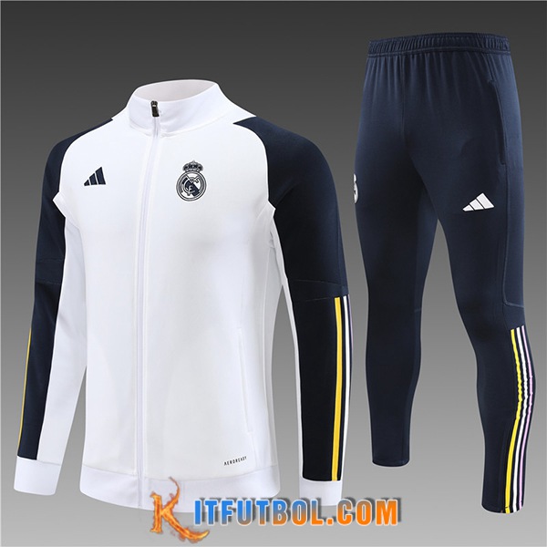 Chandal Equipos De Futbol - Chaqueta Real Madrid Ninos Blanco 2023/2024
