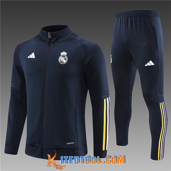 Chandal Equipos De Futbol - Chaqueta Real Madrid Ninos Azul marino 2023/2024