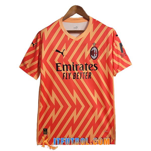 Camisetas De Futbol AC Milan Portero Naranja 2023/2024