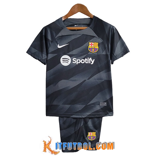 Camisetas De Futbol FC Barcelona Ninos Portero Negro 2023/2024