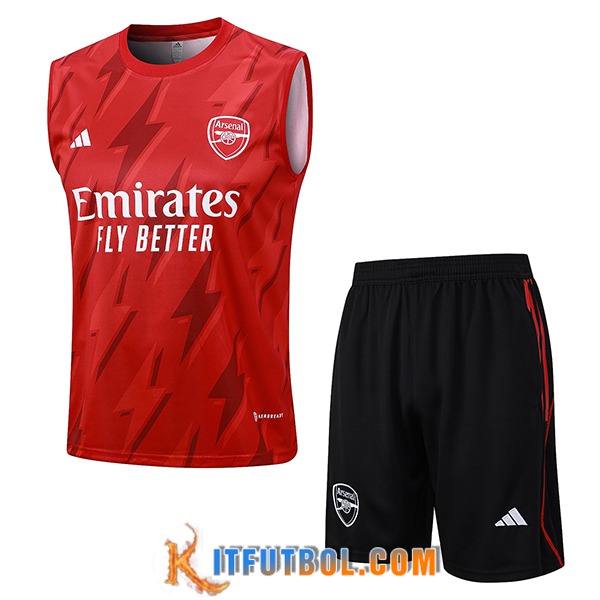 Camiseta Entrenamiento sin mangas + Cortos Arsenal Rojo 2023/2024 -02