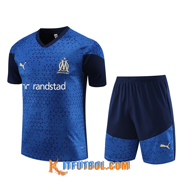 Camiseta Entrenamiento + Cortos Marsella Azul 2023/2024