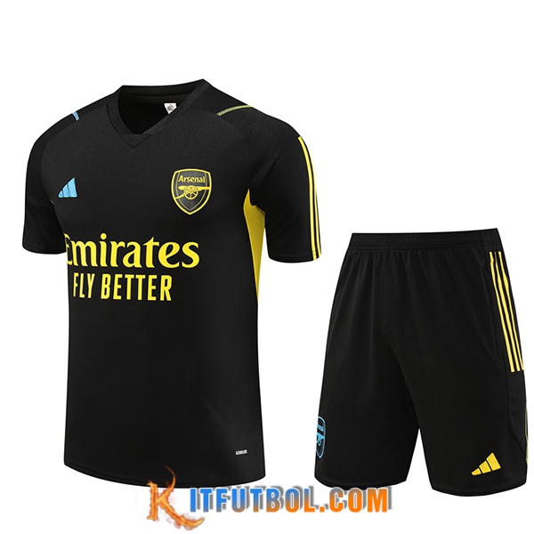 Camiseta Entrenamiento + Cortos Arsenal Negro 2023/2024 -04