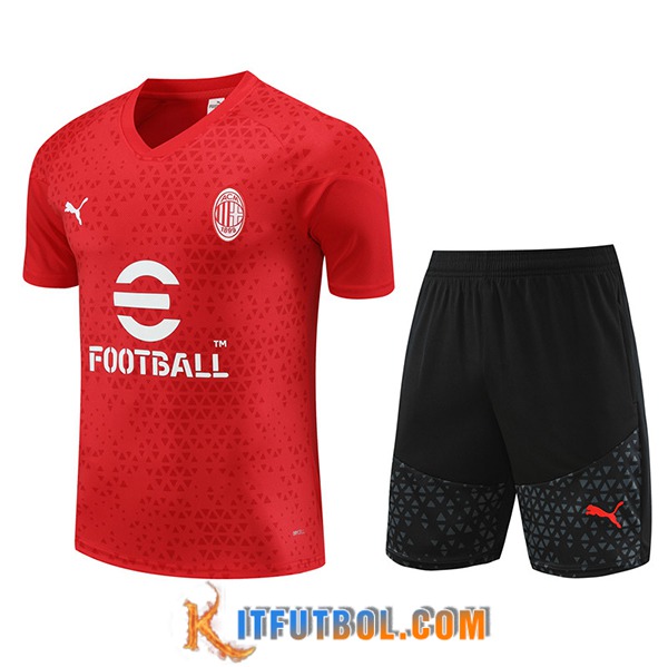 Camiseta Entrenamiento + Cortos AC Milan Rojo 2023/2024