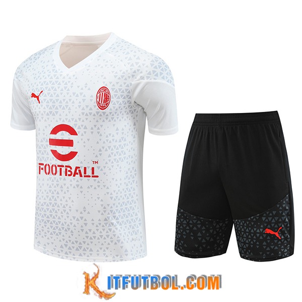 Camiseta Entrenamiento + Cortos AC Milan Blanco 2023/2024