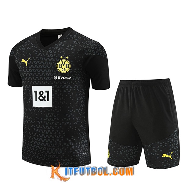 Camiseta Entrenamiento + Cortos Dortmund Negro 2023/2024 -02