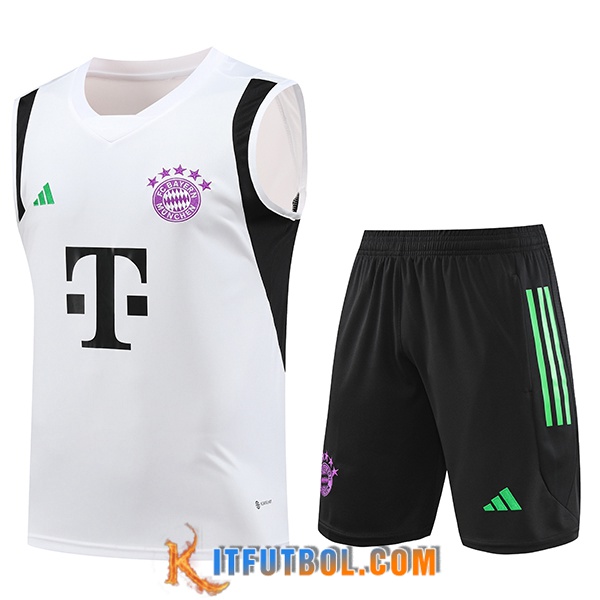 Camiseta Entrenamiento sin mangas + Cortos Bayern Munich Blanco 2023/2024 -02