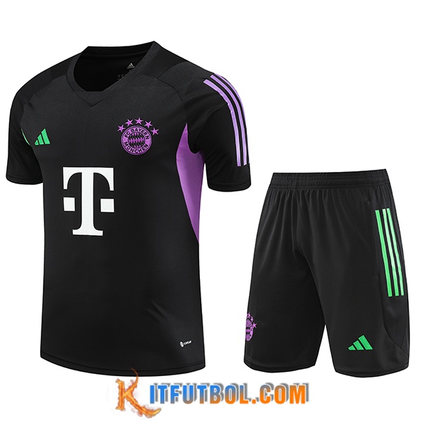 Camiseta Entrenamiento + Cortos Bayern Munich Negro 2023/2024 -05