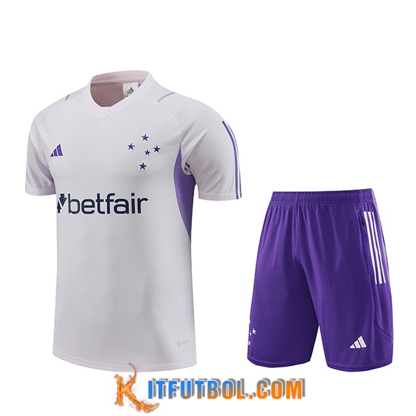 Camiseta Entrenamiento + Cortos Cruzeiro Blanco 2023/2024 -02