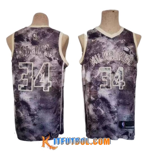 Camisetas Milwaukee Buckss (ANTETOKOUNMPO #34) 2023/24 Violeta