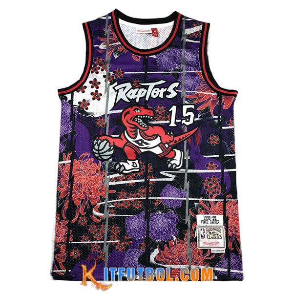 Camisetas Toronto Raptors (CARTER #15) 2023/24 Violeta/Rojo