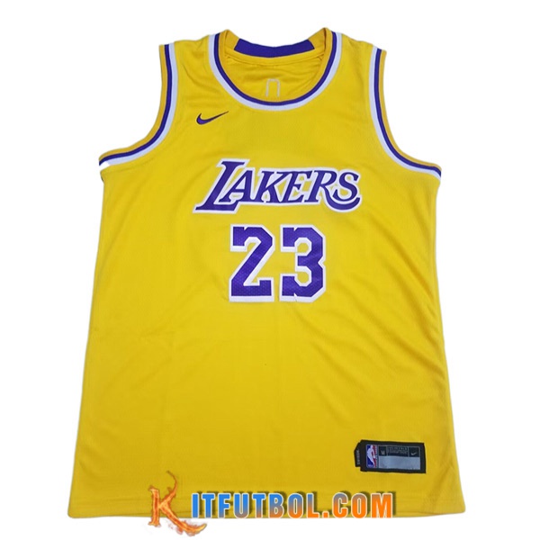 Camisetas Los Angeles Lakers (JAMES #23) 2023/24 Amarillo -02