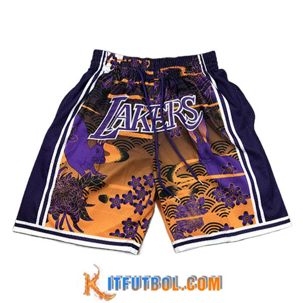 Cortos NBA Los Angeles Lakers 2023/24 Amarillo/Violeta