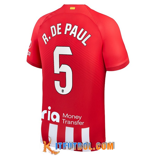 Camisetas De Futbol Atletico Madrid (R. DE PAUL #5) 2023/2024 Primera