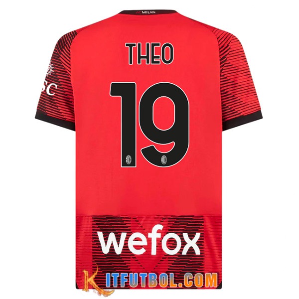 Camisetas De Futbol AC Milan (THEO #19) 2023/2024 Primera